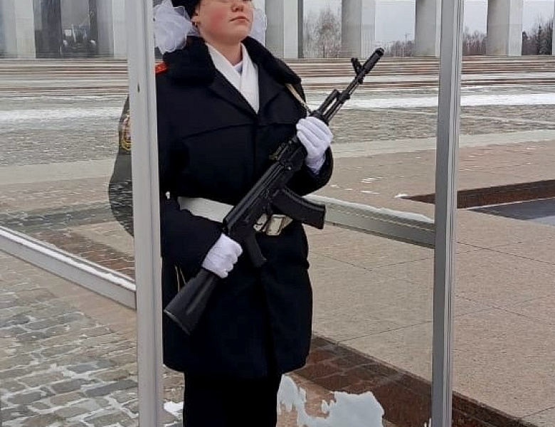 Юные новогиреевские кадеты из многодетных семей отстояли Вахту Памяти на Поклонной горе