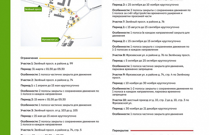 В Новогирееве изменяется схема движения по Зелёному проспекту и Фрязевской улице