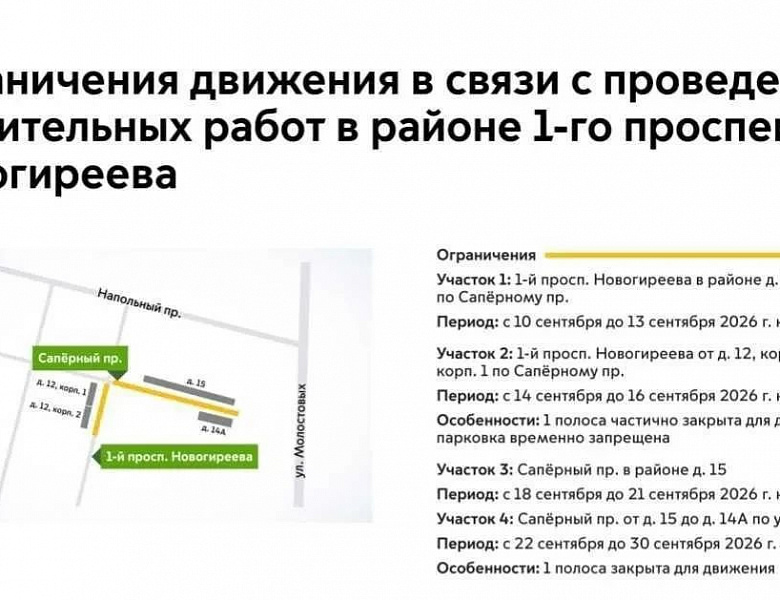 В Новогирееве на время локально меняется организация движения